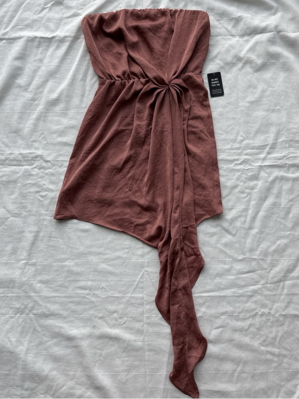 Express Strapless Twist-Front Asymmetrical Dress - Mauve